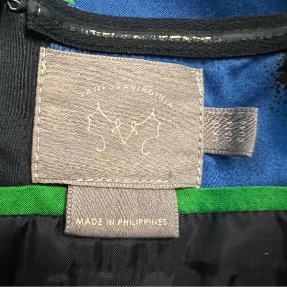 Anthropologie Vanessa Virginia Blue Watercolor Floral Print 50s Midi Dress sz 14 - Picture 11 of 16